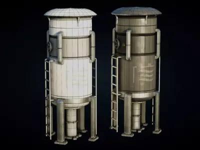 Industrial Tank - Industrial Machine - Type C Low-poly 3D model