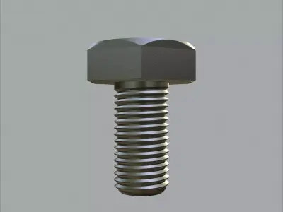 Sand Blasted Hex M3 Bolt Detailed 3D Model 3D model