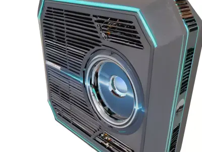 SciFi Wall Mounted Projector Device 3D model