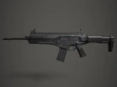 Modern Rifle 1 Low-poly 3D model