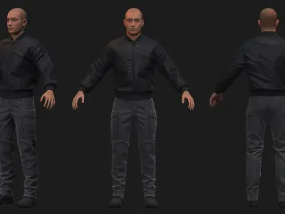 Tactical outfit Bomber jacket Pant Marvelous Designer Clo 3D 3D model