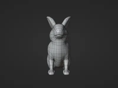 Stylized Rabbit - Rigged Low-poly 3D model