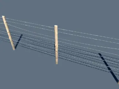 Wire Fence Low-poly 3D model