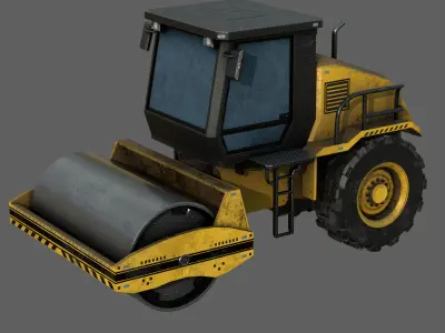 Road roller Low-poly 3D model purchase
