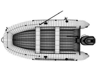 Inflatable Boat 3D model Textured