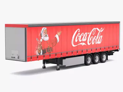 Semi Trailer Coca-Cola Curtainsider 3D model