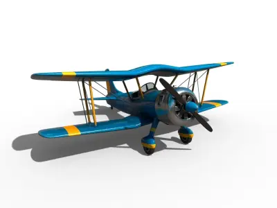 Biplane Y-893 3D model
