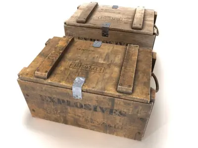 Explosives crate 1 PBR Low-poly 3D model