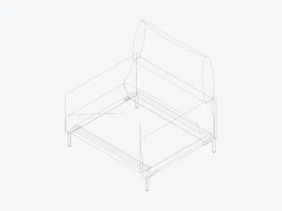 Furniture - Sofa - Contemporary - Snow - Armchair Low-poly 3D model