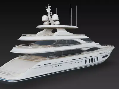 Luxury Mega Superyacht Modern Yacht Vessel 3D print model