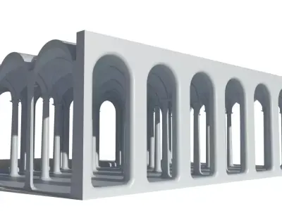 Roman Style Colonnade Corridor 3D model