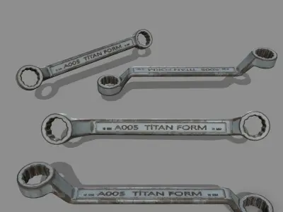 wrench metal handle Low-poly 3D model