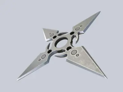Shuriken Low-poly 3D model 2