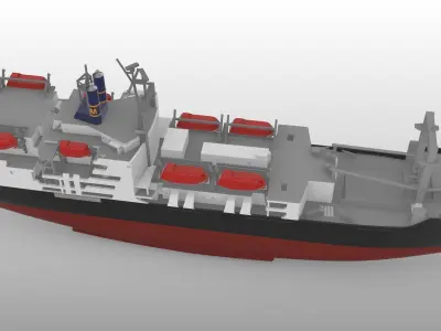 TS Kennedy US training ship print ready model 3D print model