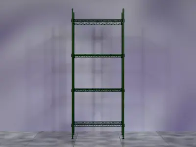 Wire Shelves - 30 inches X 14 inches X 72 inches in green epoxy Low-poly 3D model