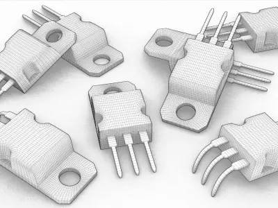 Transistor MOSFET Electronic Component High and  Low-poly 3D model