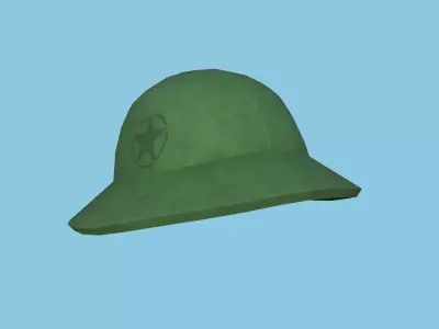 Green Star Soldier Helmet - Character Fashion Design Low-poly 3D model