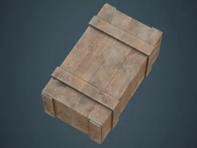 Wooden Box 3B Low-poly 3D model