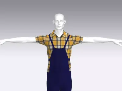 Worker Cloth Low-poly 3D model get