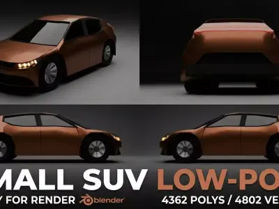 Small SUV Low Poly Game Ready Low-poly 3D model