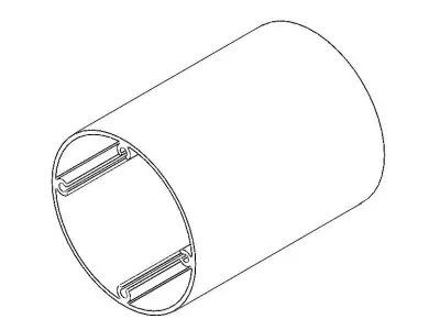 Aluminum Extruded Round Post with Screw Ports MOD AL017e Low-poly 3D model