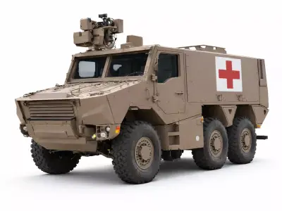 Armored Military Ambulance Tactical Medical Evacuation 02 3D model