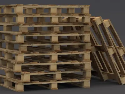 Industrial Pallet Low-poly 3D model