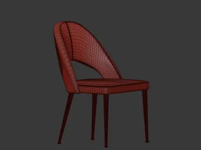 Modern Modrest Gloria Blue Antique Brass Dining Chair 3D model