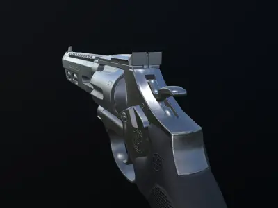 Hand Gun 44 Magnum PBR 4K Low-poly 3D model