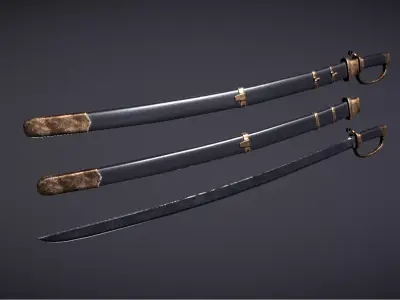 Sabre three swords Low-poly 3D model