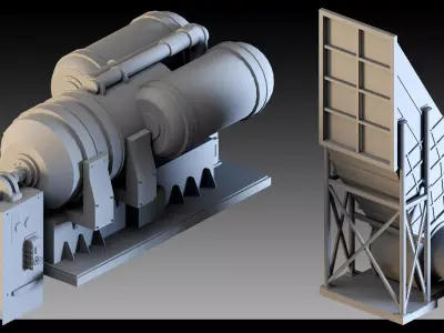 50- Coal mining props 3D model