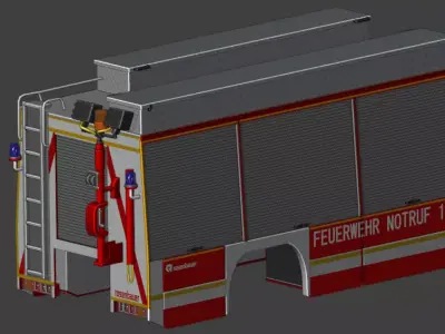 Rosenbauer Ruestwagen Aufbau Low-poly 3D model