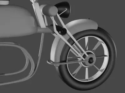Black MotorCycle Low-poly 3D model