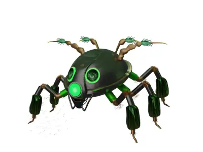 Futuristic cyborg Spider 3D Model Arachnid Design for games  Low-poly 3D model