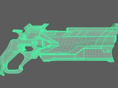 Futuristic Gun-Sci-Fi 3D Gun for Games 3D model