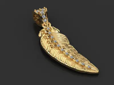 BIRD WING PART PENDANT 3D PRINTABLE MODEL 3D print model