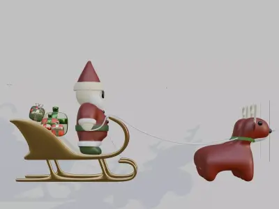 Santa Sleigh 3D model purchase