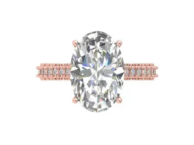 Oval Art Deco Ring 3D print model 8