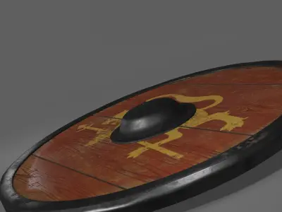 Viking Shield - low poly 3D model