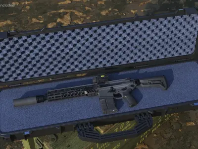 Multi Caliber Assault Rifle in Case 3D model