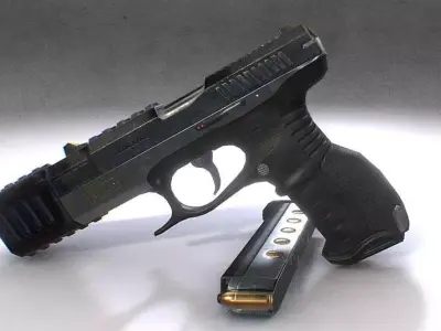 Realistic Gun 9MM Low-poly 3D model