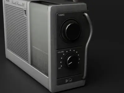 Early 90s Vintage Military Philips Radio Low-poly 3D model