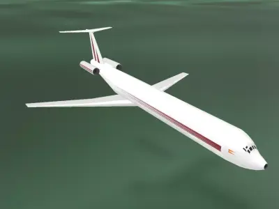 Fictional Twin Rear Engine Jetliner MD-90 Inspired series 3D model