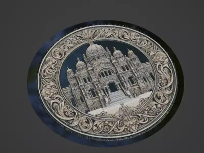 Building House Pendant Medallion 3D print model 7