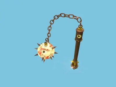 Medieval Flail 06 Fire - Character Fantasy Weaponry Low-poly 3D model