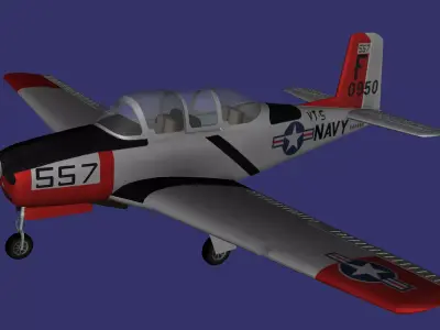 Beechcraft T34A Mentor Free low-poly 3D model