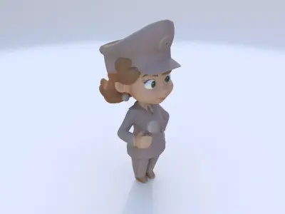 Train Conductor female 3D model