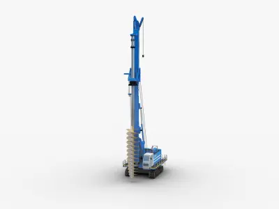 Piling Drill Low-poly 3D model