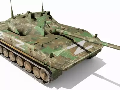 2S25 Sprut-SD Low-poly 3D model