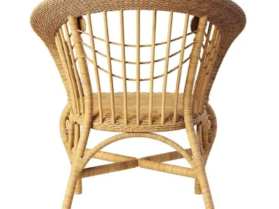Woven rattan chair 3D model